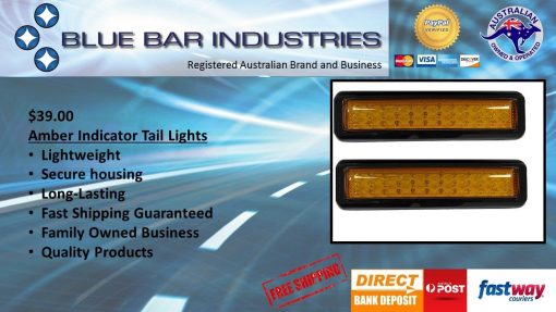 Amber Indicator LED Tail Light x 2 -913