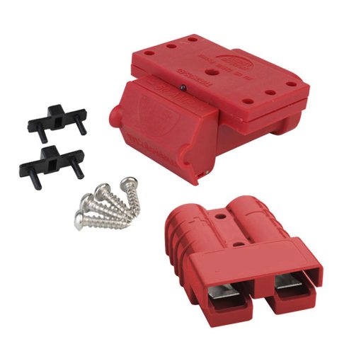 Red 50A Anderson Plug Mounting Kit with LED and Red Anderson Style Plug