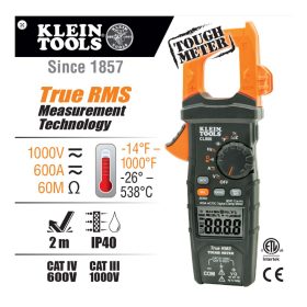 Klein Tools CL800 Digital Clamp Meter AC Auto Range TRMS Low Impedance