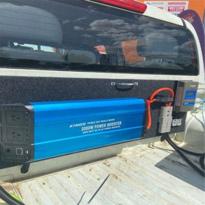 jon custom ute dual battery system with headboard inverter and mppt rear view 1