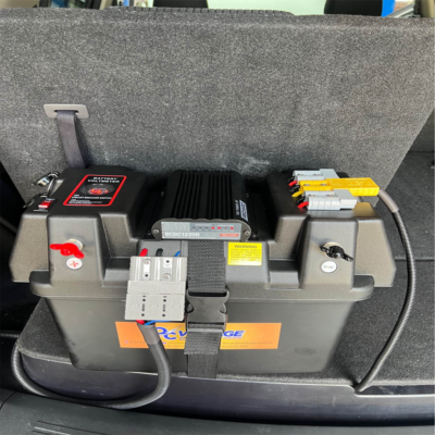 rohan isuzu mux bc-dc battery box install output rear view