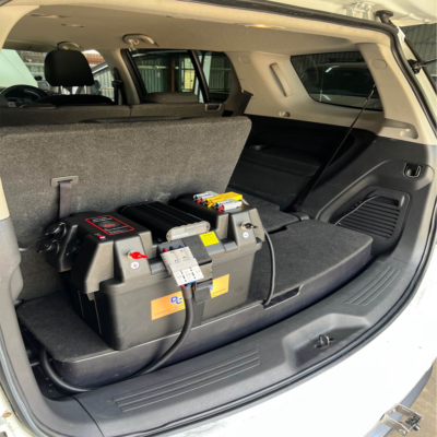 rohan isuzu mux bc-dc battery box install output rear view other angle