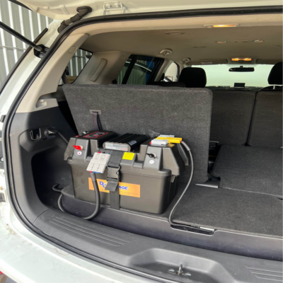 rohan isuzu mux bc-dc battery box install output rear view other angle