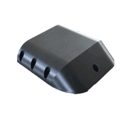 Rear view of the black thick-walled Anderson plug surface mount housing with rounded edges