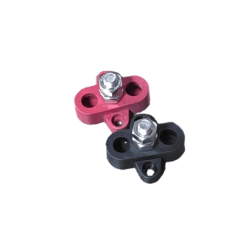 Red and black M8 junction block pair for positive and negative connections